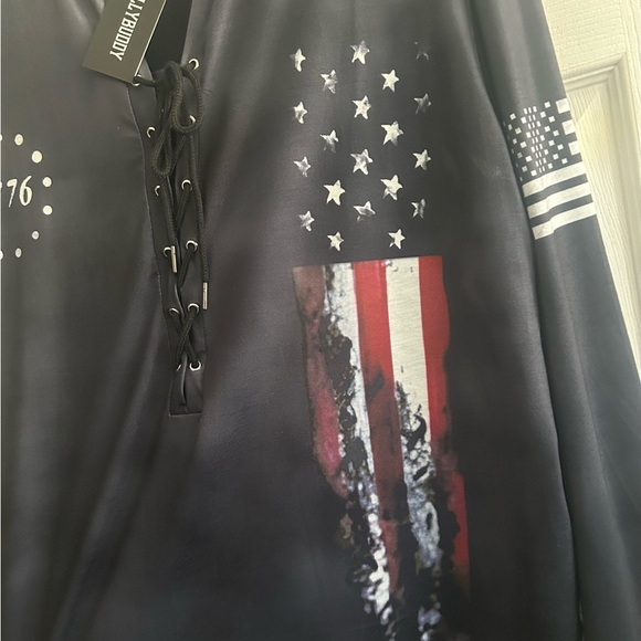 NWT Warrior Style Men's Patriot Patriotic Veteran Long Sleeve Shirt SOFT 2XL TTS - Picture 6 of 11